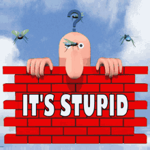 Silly Character with Long Nose and Question Mark Gif