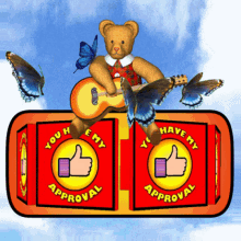 Teddy Bear Playing Guitar GIF
