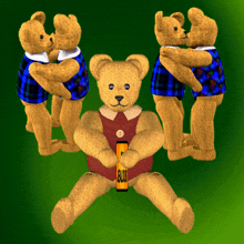 Three teddy bears dancing gif
